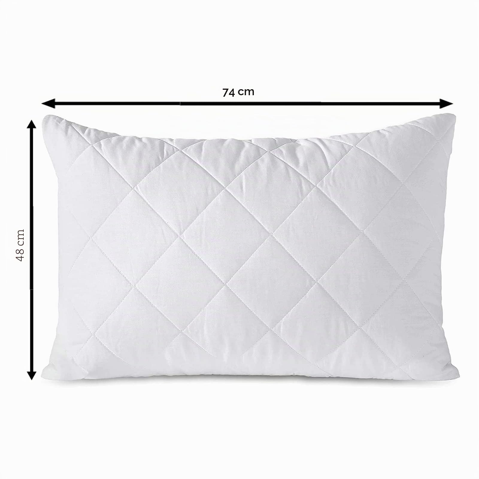 LSC - Juego de 6 Protectores de Almohada, Acolchados, Ultra Suaves, antialérgicos, Transpirables y cómodos, de Microfibra, Color Blanco, 48 x 74 cm (Paquete de 6)