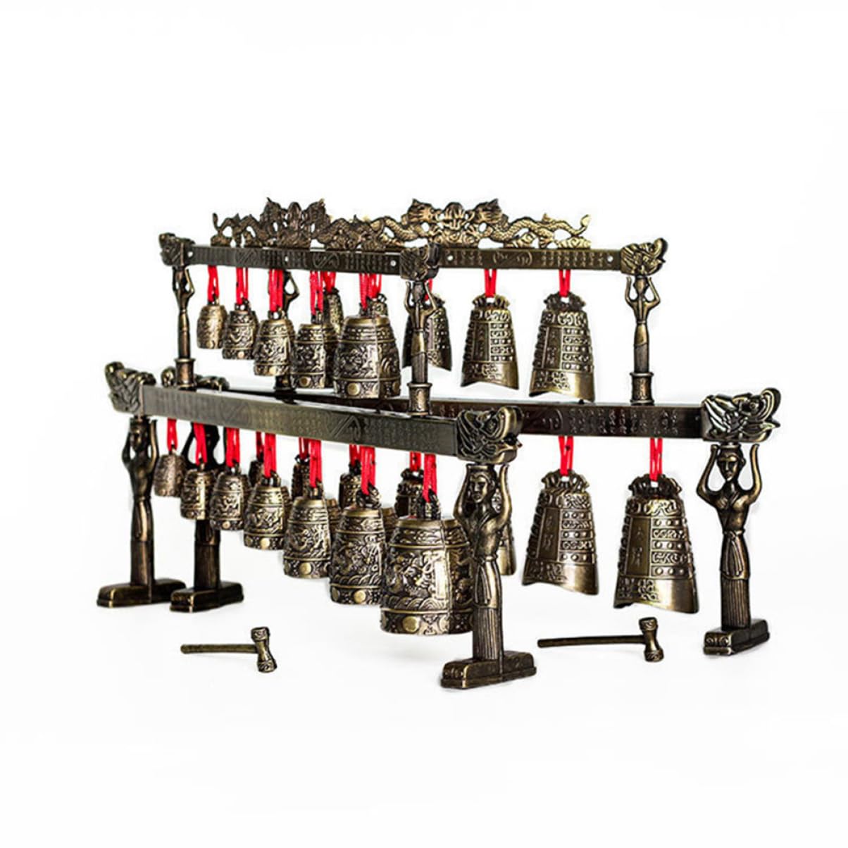 Strumenti Cinesi in Bronzo Doppia Strata, Tradizionali Arte Popolare Cinese, Campanelli Cinesi Eolici, Musicale Cinese a Percussione Strumento decorazione, Viaggiare Souvenir