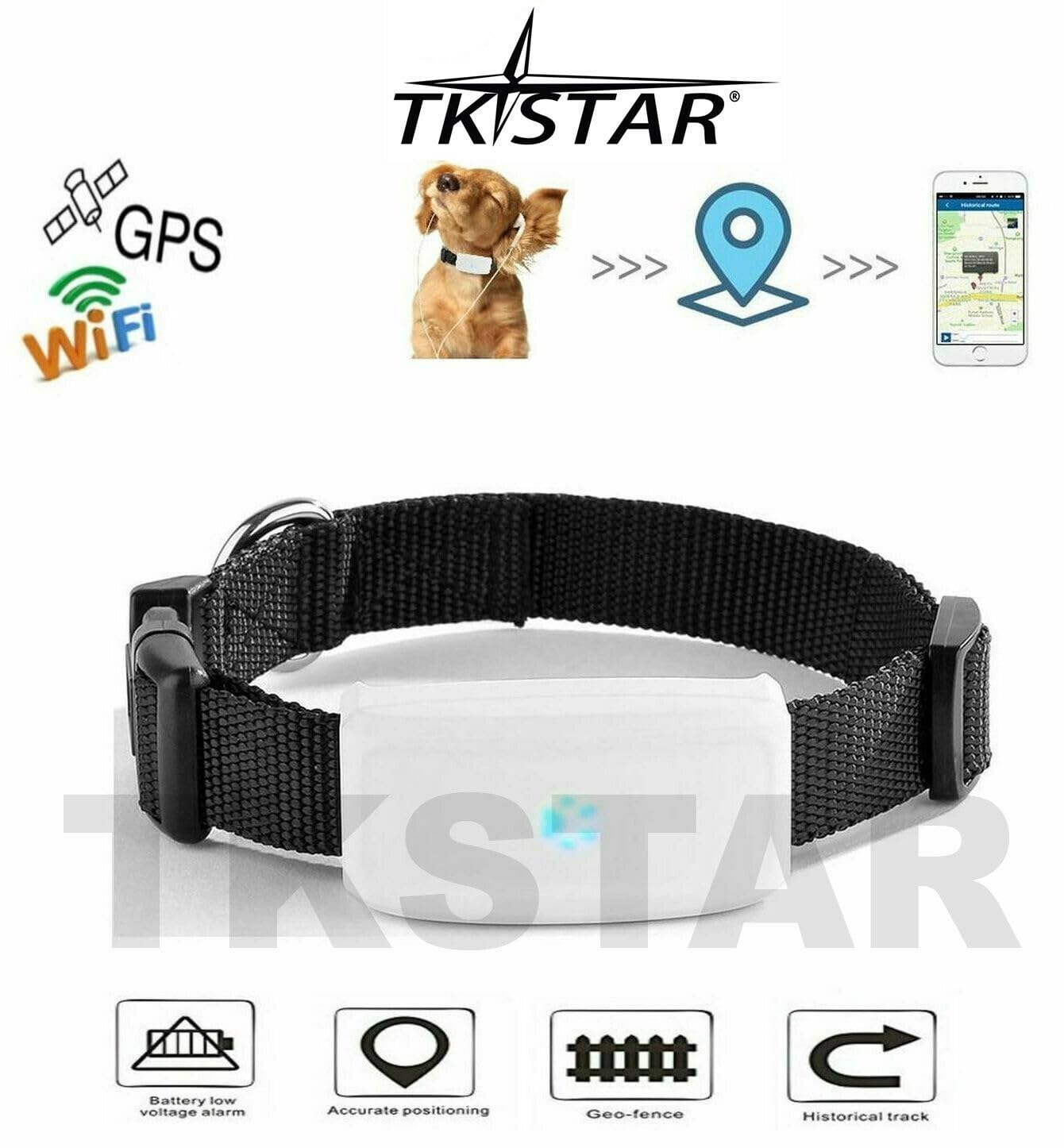 TKSTAR TK911 GPS GSM 3G 2G Halsband Hund Katze Tier Tracker Peilsender + wasserdicht 500mAh Akku/Nur 33g / Live-Tracking ohne Vertrag
