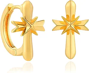 FETTERO Hoop Earrings for Women, 14K Gold Plated Lightweight Huggie Leaf Snake Bar Gold Hoops, Hypoallergenic Gold Earrings for Women Ear Piercing Jewelry