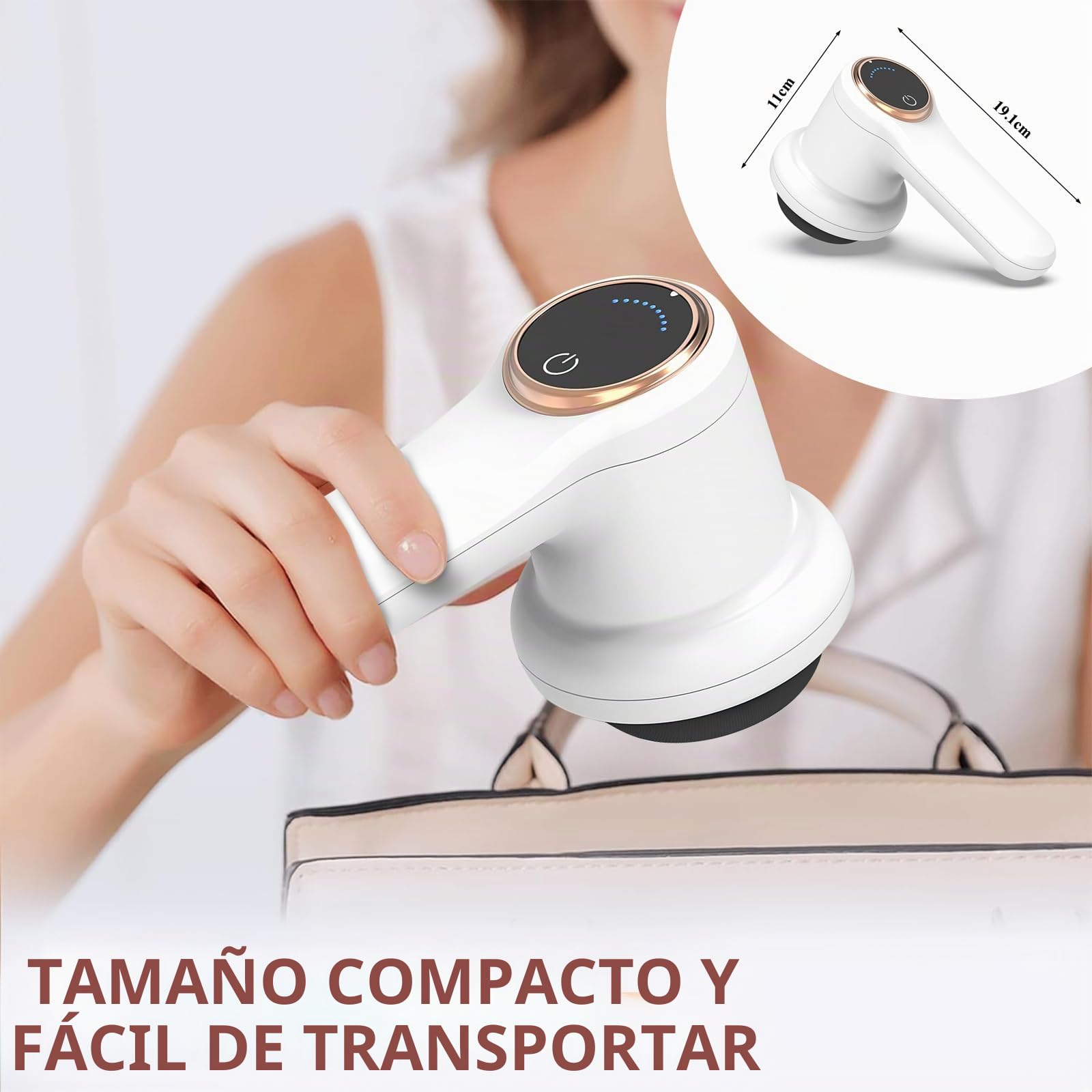 Masajeador eléctrico de celulitis, anticelulítico, portátil, masaje de celulitis con 8 accesorios intercambiables, formas tonificadas, alivia la fatiga para hombros, cintura, abdomen, glúteos, piernas