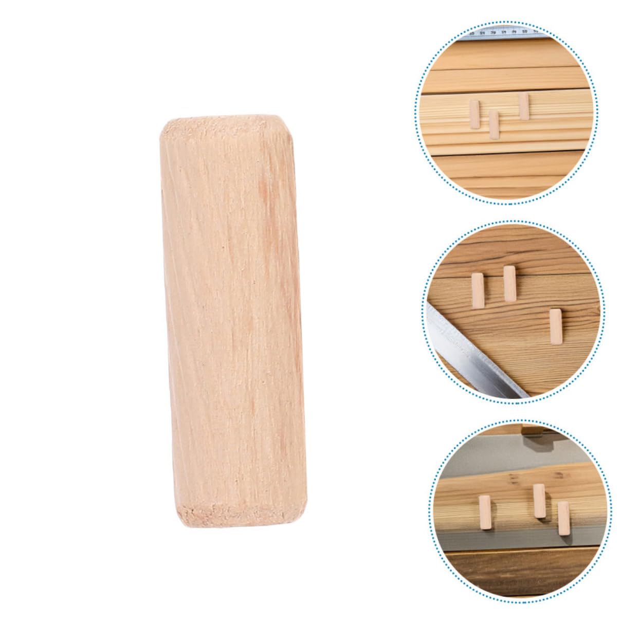 PRETYZOOM 1200 Stck. Holz Dübel für Handwerk mit Gerillter Antirutsch Oberfläche Naturbelassen Robuste Steckverbindungen für Möbelbau DIY Holzprojekte und Reparaturen