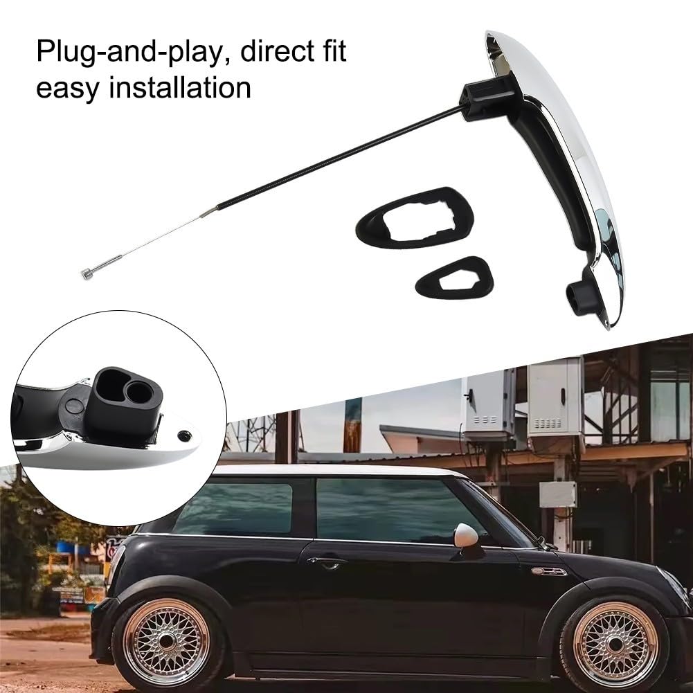 Maniglia per porta esterna anteriore destra per BMW e Mini Cooper R50-R59, sostituzione diretta per OEM 51217198472, maniglia esterna facile da installare