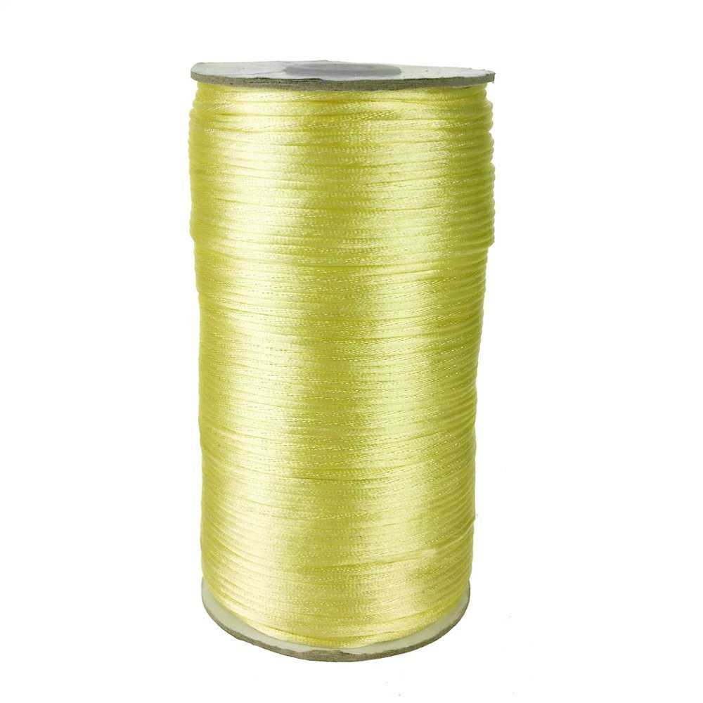 Homeford Firefly Imports Satin Rattail Cord Chinese Knot, 2mm, 200 Yards, Baby Maize Yellow
