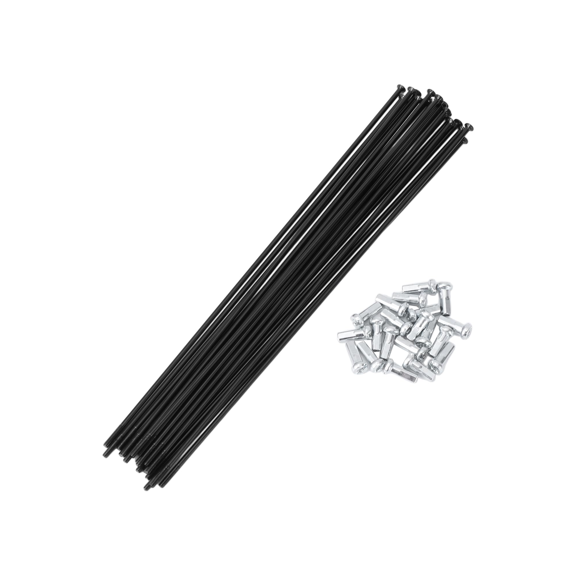 Motoforti 20 Set 14G Straight Pull Bicycle Spokes 179mm Straight Pull Bike Wheel Spokes Carbon Steel Black