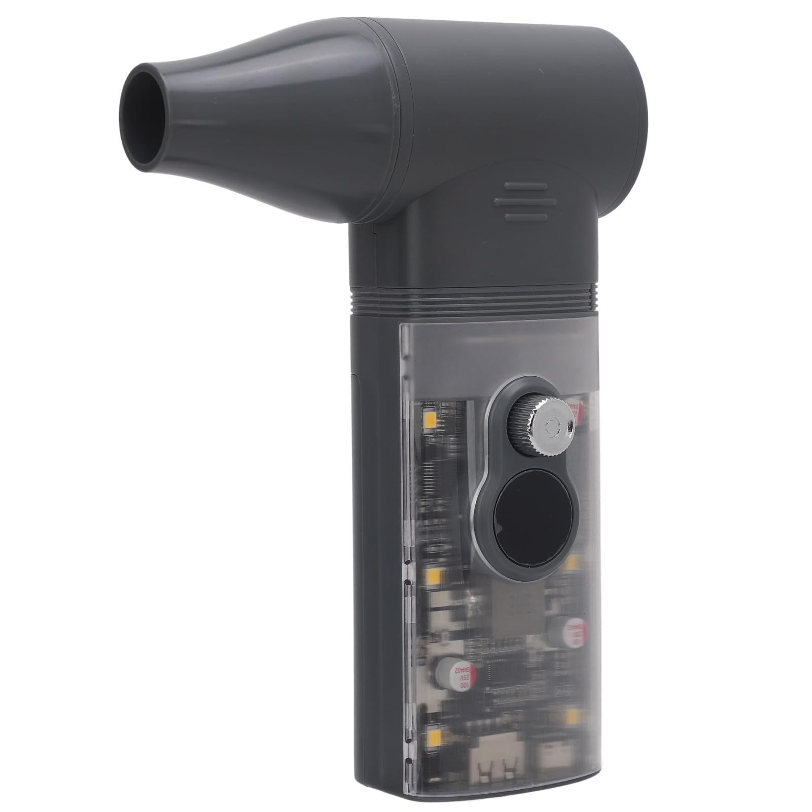 Rengue Soffiatore Elettrico Ad Aria, 2 in 1 Jet Fan Blower 150000 RPM, Aria Compressa Ricaricabile 10000mAh con Controllo Velocità a Manopola 1-30 Marce, LED Light per Pulizia Computer