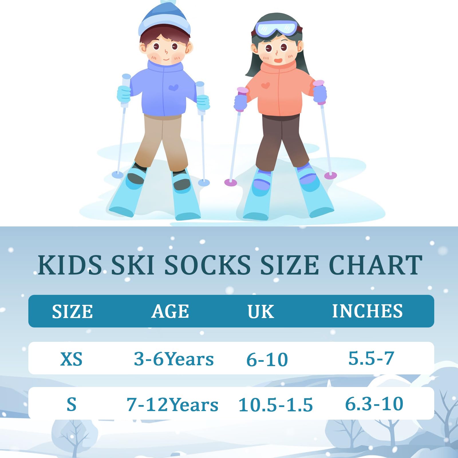 ELUTONG Calcetines de esquí para niños, calcetines térmicos gruesos hasta la rodilla para niños y niñas, calcetines largos de esquí para esquí, patinaje, snowboard, niños pequeños de 3 a 12 años, 1