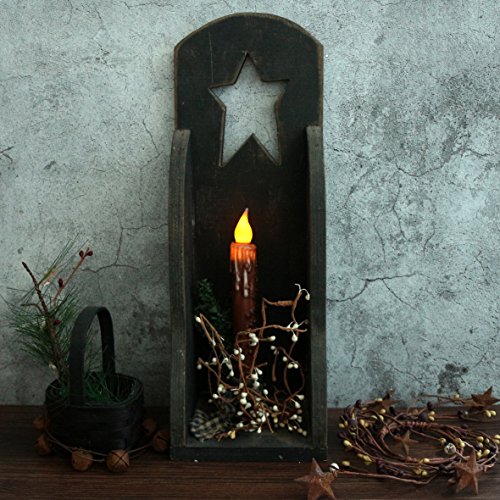Cvhomedeco. Real Wax Hand Dipped Battery Operated Led Timer Taper Candles Country Primitive Flameless Lights Décor, 6-3/4 Inch, Coffee, 2 Pcs In A Package #TOP2