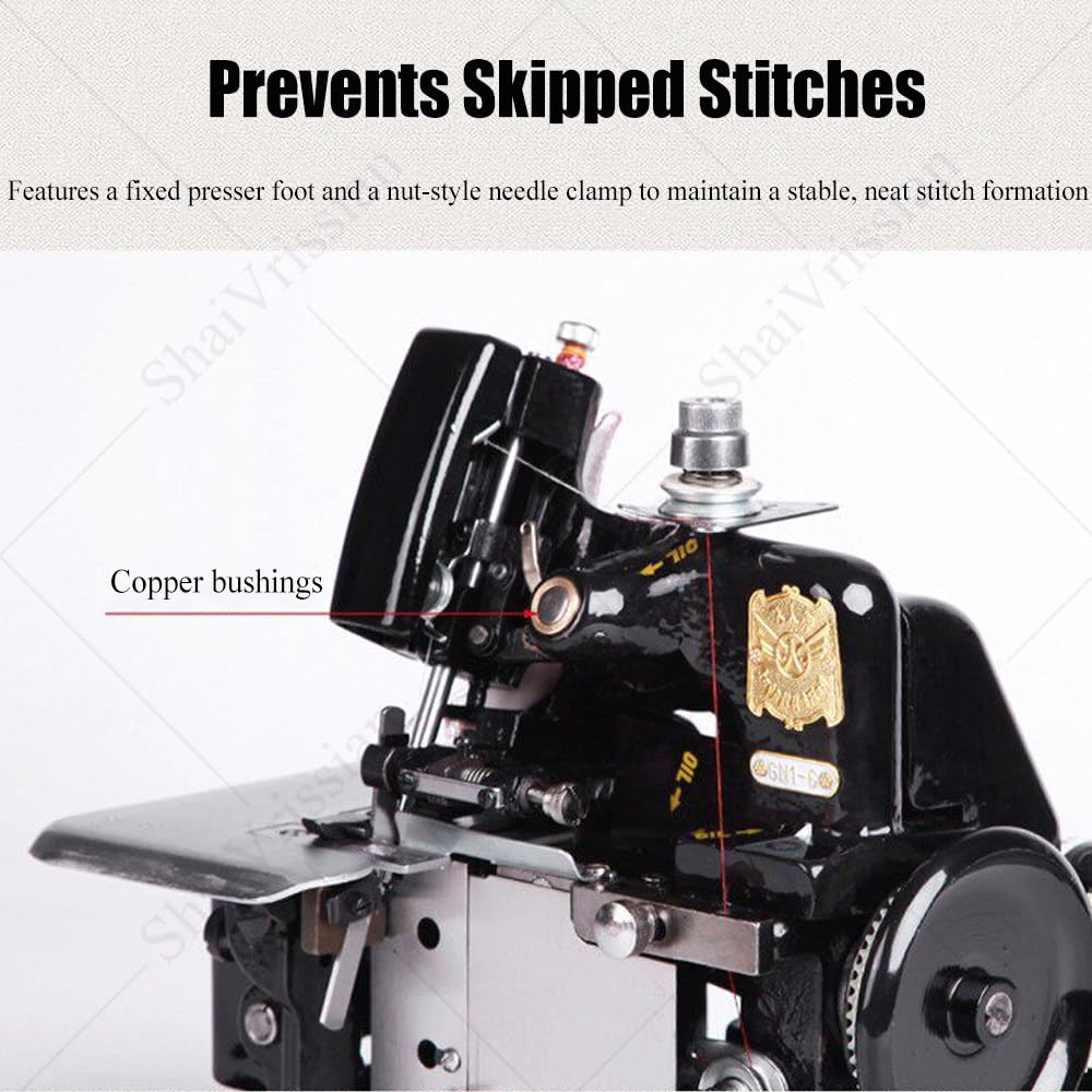 Máquina De Coser Remalladora,Máquina Overlock De Alta Resistencia,3000 Puntadas/Min,Corte Automático De Tela,Marco De Metal,para Mezclilla,Lona,Tapicería Y Cuero Blue