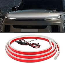 71 Inch Exterior Car LED Hood Light Strip, Flexible Waterproof Dynamic Scan Start Up Hoodbeam Lights, Universal 12V Bright Daytime Running Light Strip for Cars, SUVs, Trucks (White)