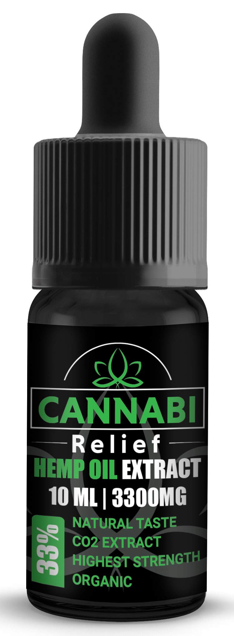 Cannabi Relief Hemp Oil Drops 33% | Great for Severe Pain Anxiety and Sleep Support | Our Highest Strength Extract 3300mg | Made in The Netherlands