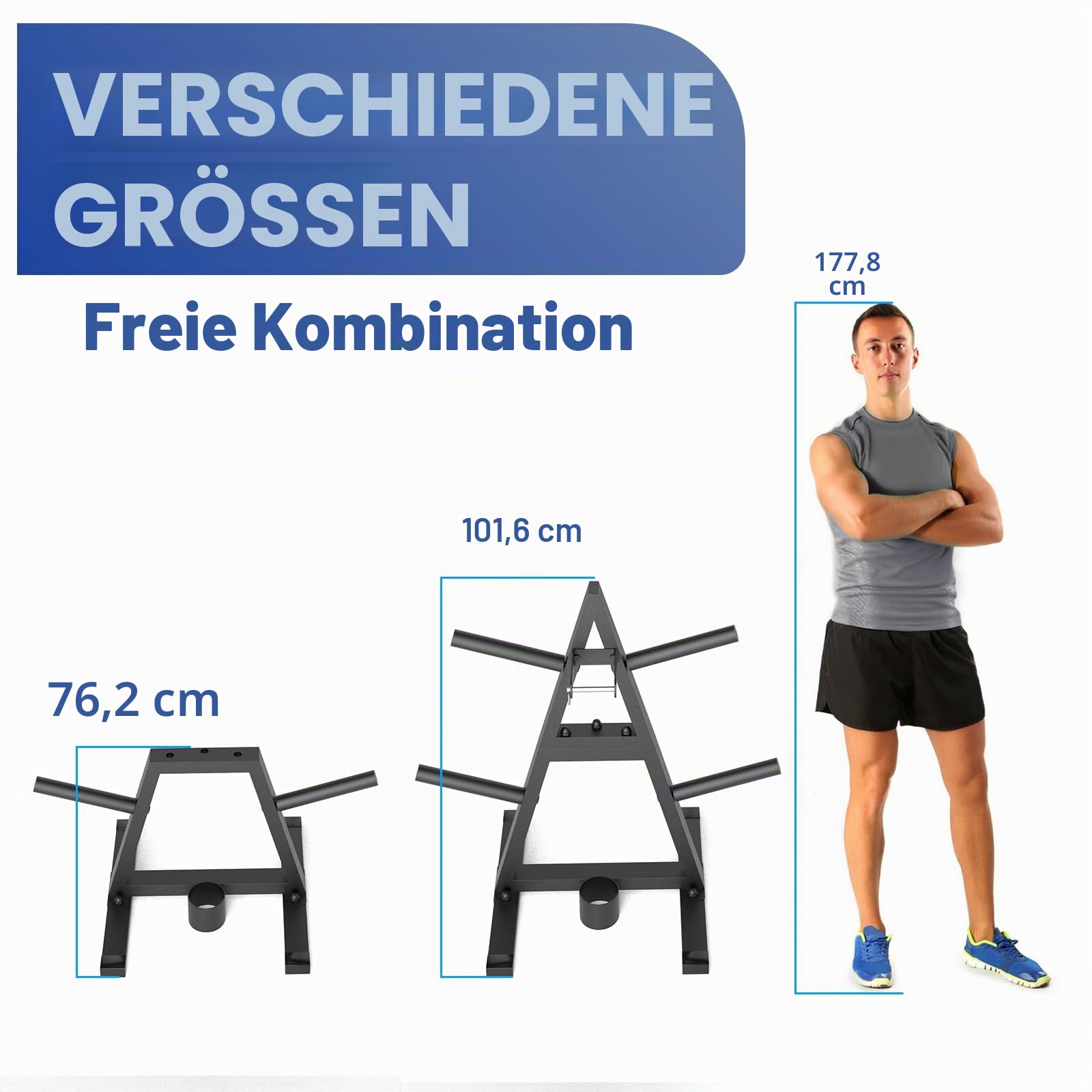 A-Rahmen Gewichtstellerbaum für 1-Zoll-olympische Platten – Hält 136 kg, Kurzhantelständer und Aufbewahrungsständer für Zuhause/Fitnessstudio – Organisieren Sie Ihren Trainingsbereich