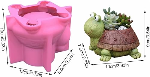 Miniatura 7 de Molde de silicona para macetas, forma de animal 3D, moldes de silicona para suculentas, para hormigón, cemento, yeso, arcilla polimérica, fundición