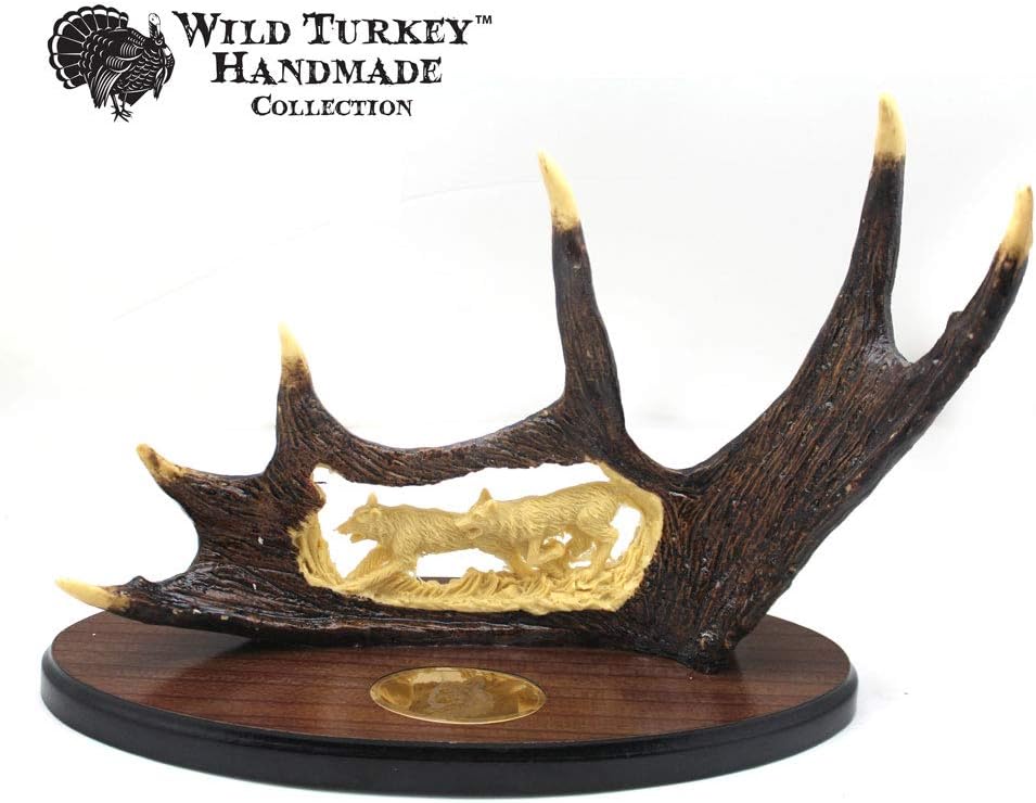Wild Turkey Handmade Collection Highly Detailed Display Hunting Knife w/Stainless Blade and Display Stand (Wolf2)