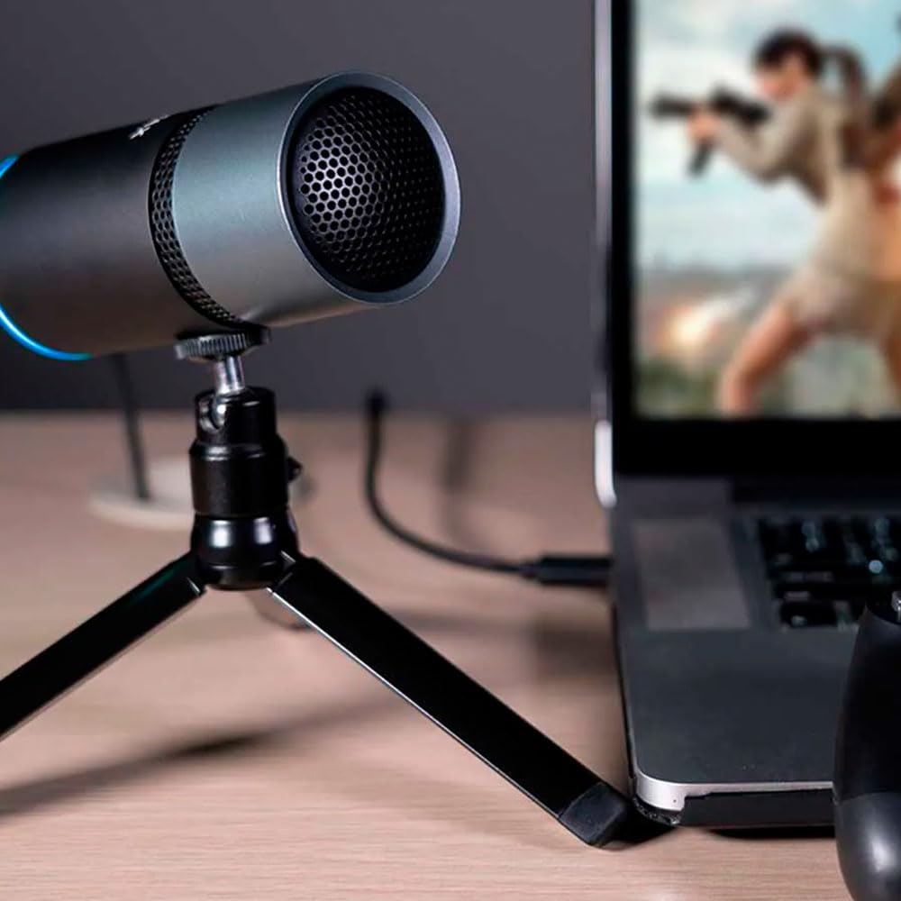 THRONMAX M8 Pulse- Compact & Foldable USB Condenser Microphone Perfect for Streaming live Audio - Black/Grey