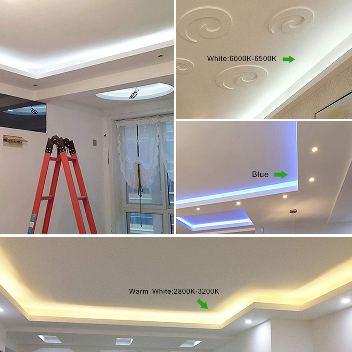 Striscia LED, fascia LED, nastro LED, striscia luminosa LED 220 V CA 2835 IP68 impermeabile 144 LED/m, 900 LM, striscia LED fascia luminosa, Bianco caldo, 15m