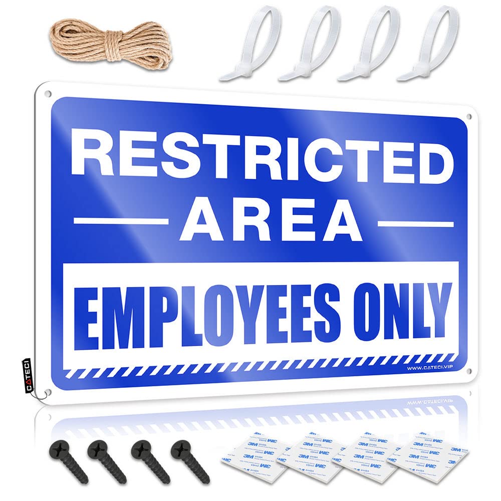 HELIOFORGE Funny Home Sign Restricted Area Sign Employees Only Tin Funny Garage Tin Sign Beer Signs Metal Vintage(30X40CM)