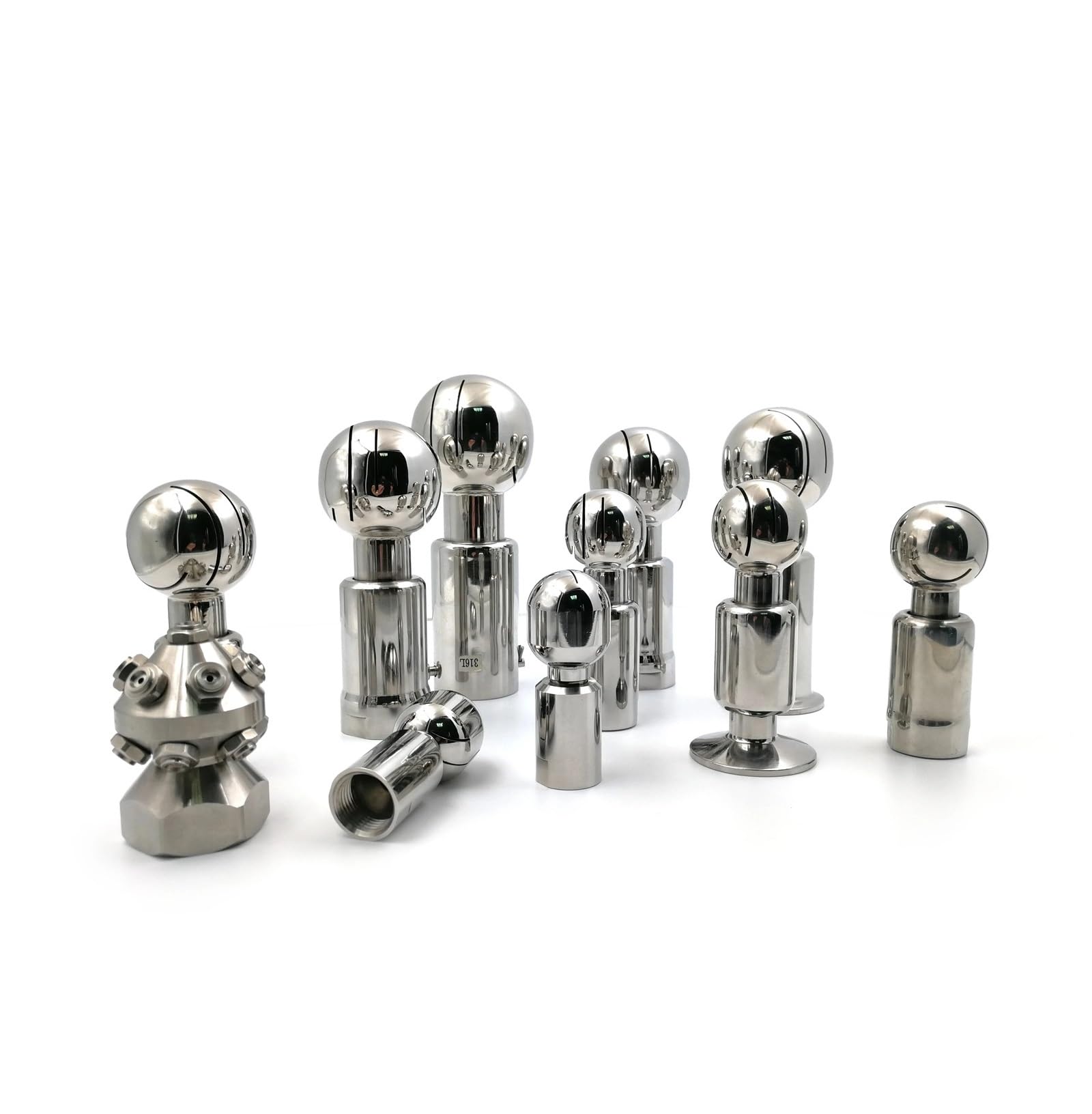 Buse de lavage réservoir à bille rotative 360 degrés, buse nettoyage, pulvérisation IBC en acier inoxydable Boule de pulvérisation inox(304ss 3of8)