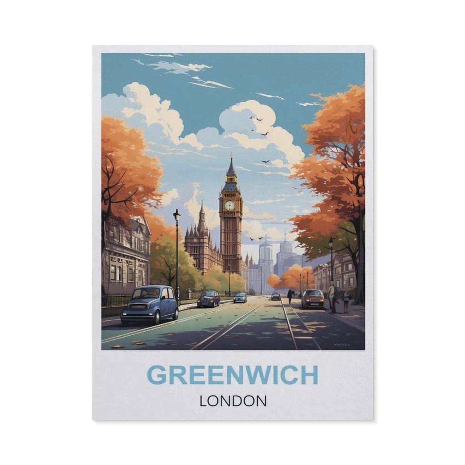 Vintage Metal Tin Sign，Greenwich London(15x30cm）