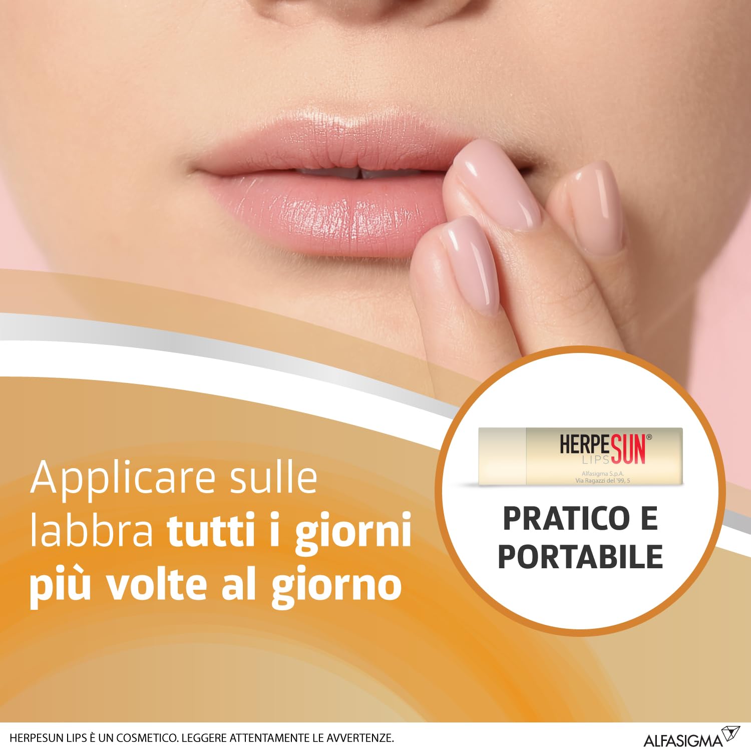 Herpesun Lips, Stick Labbra con Protezione solare SPF 20, 5 ml