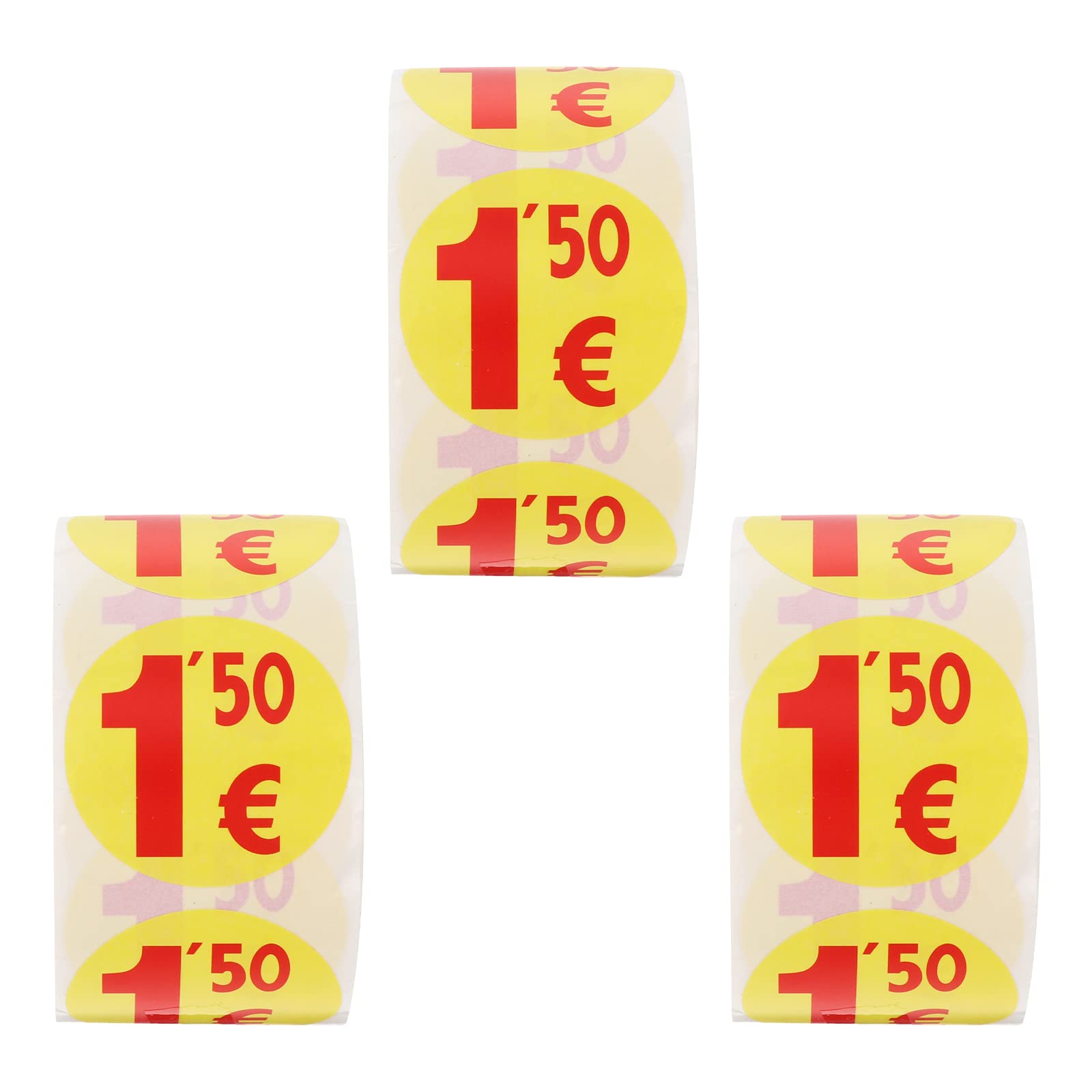 Etiquetas Adhesivas de Precio Redondas Amarillas, 1500 Piezas
