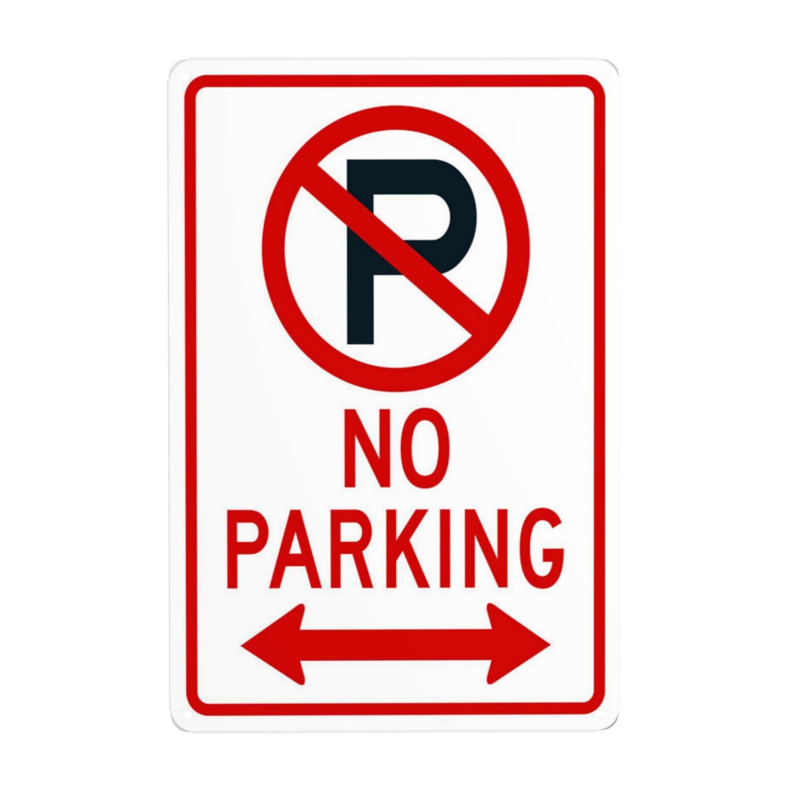 SMAZDFXX No Parking Metal Warning Signs, Cautions Security Tin Sign, Safety Posted Signs for Street Business Wall Decor 12"x16"