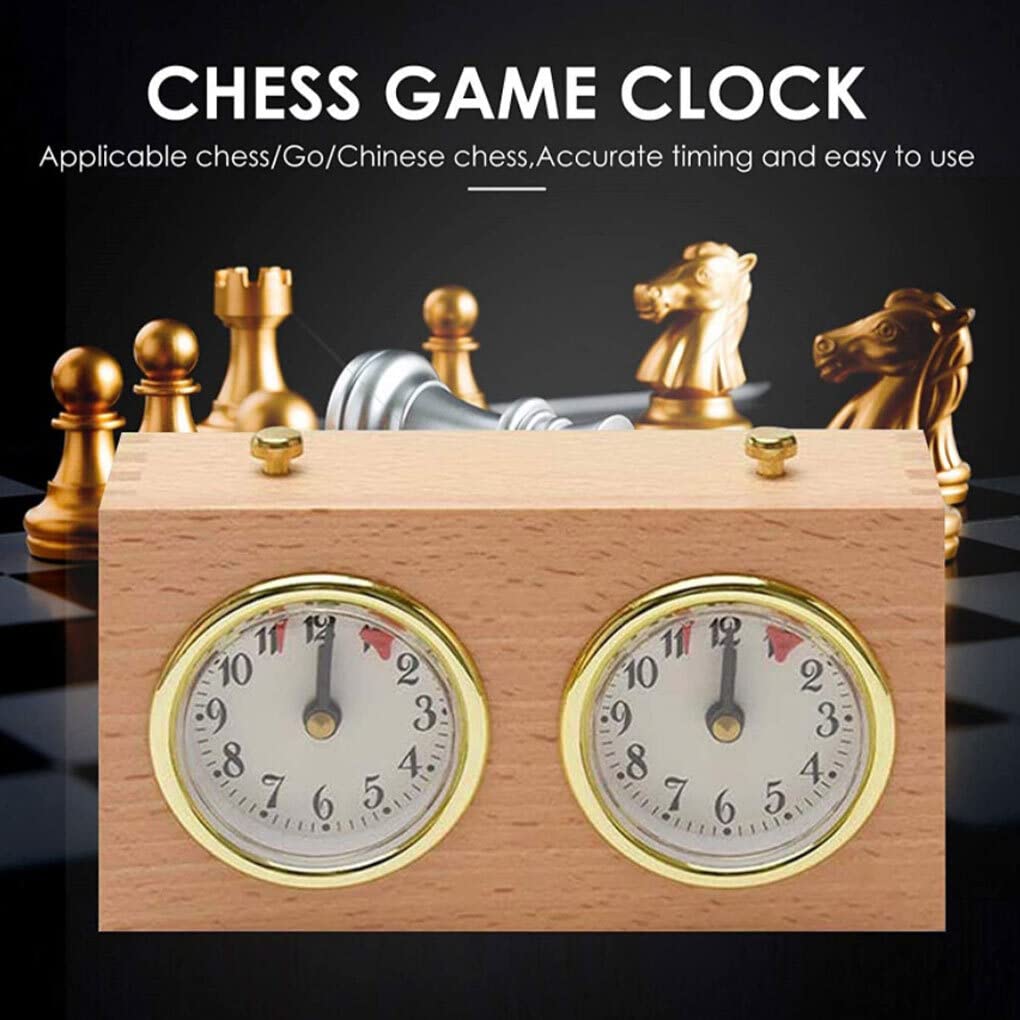 Timer per Scacchi Dama Orologio analogico Meccanico Conto alla rovescia Cronometro Strumento di cronometraggio Portatile Orologi da Gioco da Competizione
