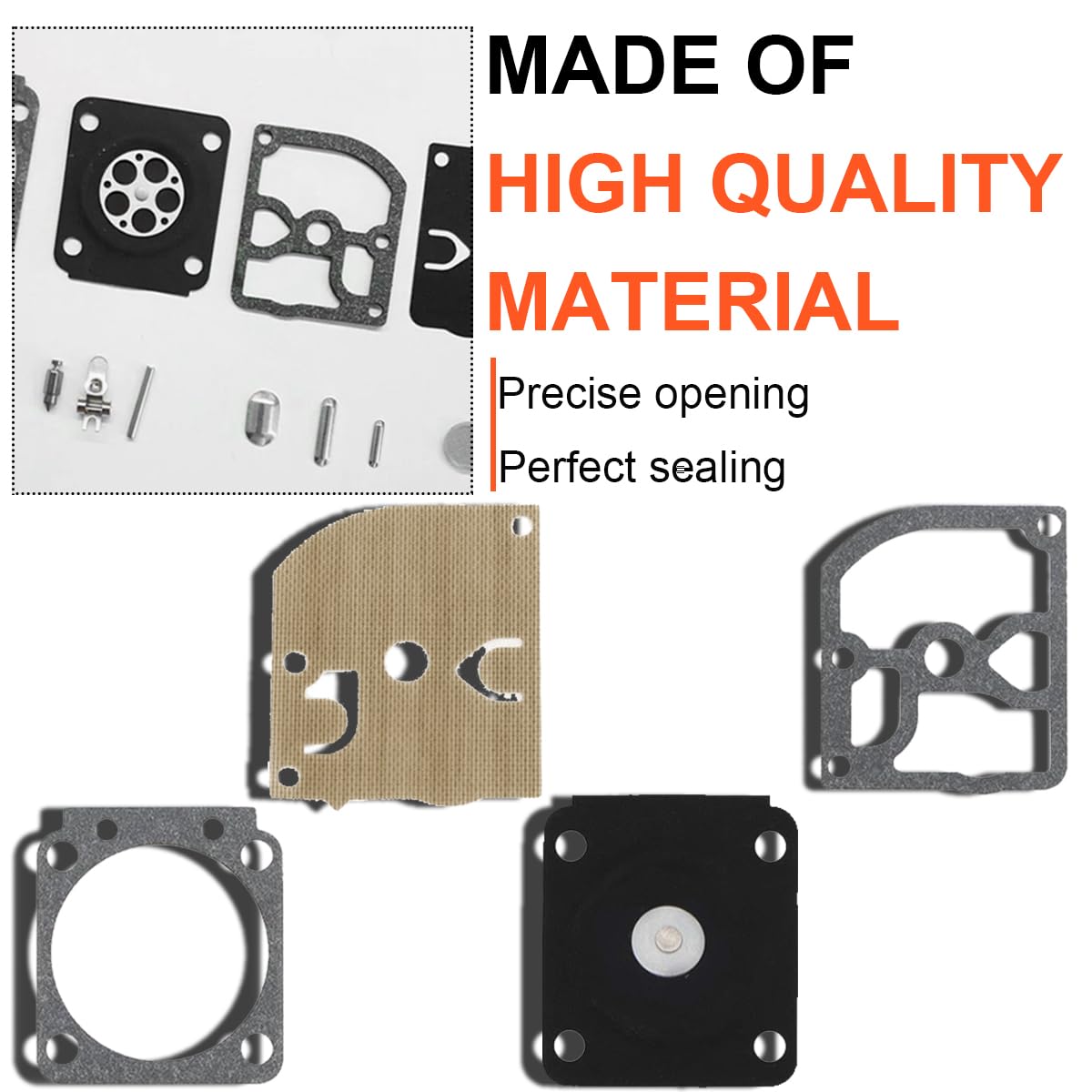 ZAMDOE RB-77 Carburetor Diaphragm Gasket Kit Fits for Stihl MS170 MS180 018 017 MS230 RB-77 for C1Q-S43 C1Q-S43A C1Q-S43B C1Q-S57 C1Q-S57A C1Q-S57B C1Q-S137 C1Q-S137A C1Q-S152 Engines Chainsaw part - Image 4