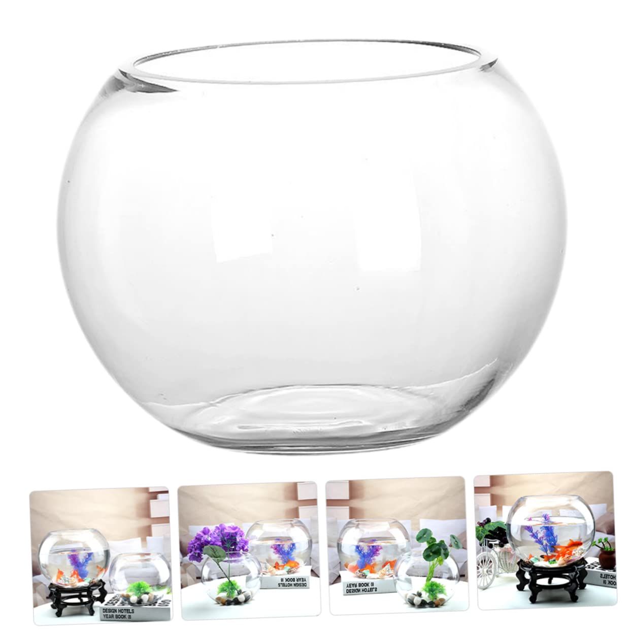 Acquario Rotondo Decorativo in Multifunzione Per Pesci Betta Per Ufficio Casa Moderno Design Salvaspazio