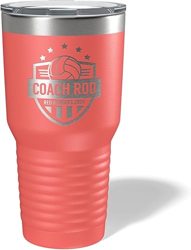 Volleyball Coach Gift - insulated tumbler with lid, travel coffee mug, personalized stainless steel cups, 30 oz tumbler, girl sports coaches, gifts