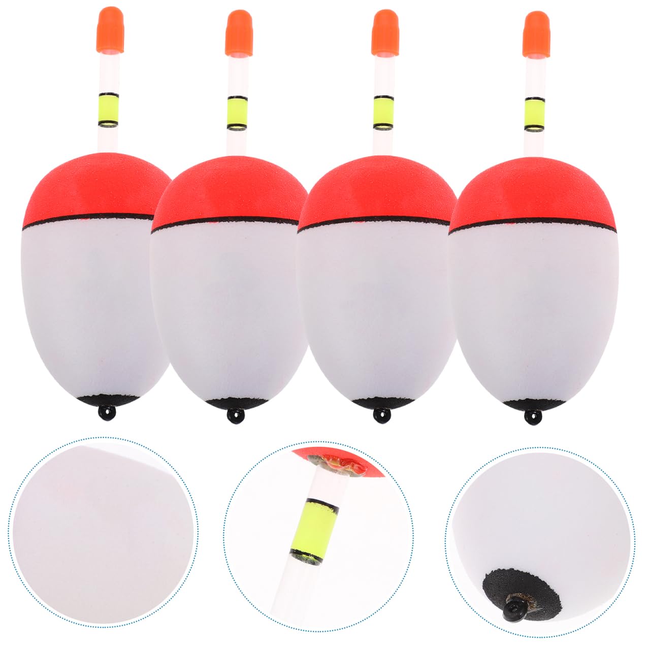 ABOOFAN 10 pcs Sea Fishing Floats with Insertable Sticks White Belly for Night Fishing Ideal for Bass and Crappie Stoppers for Fishing Line
