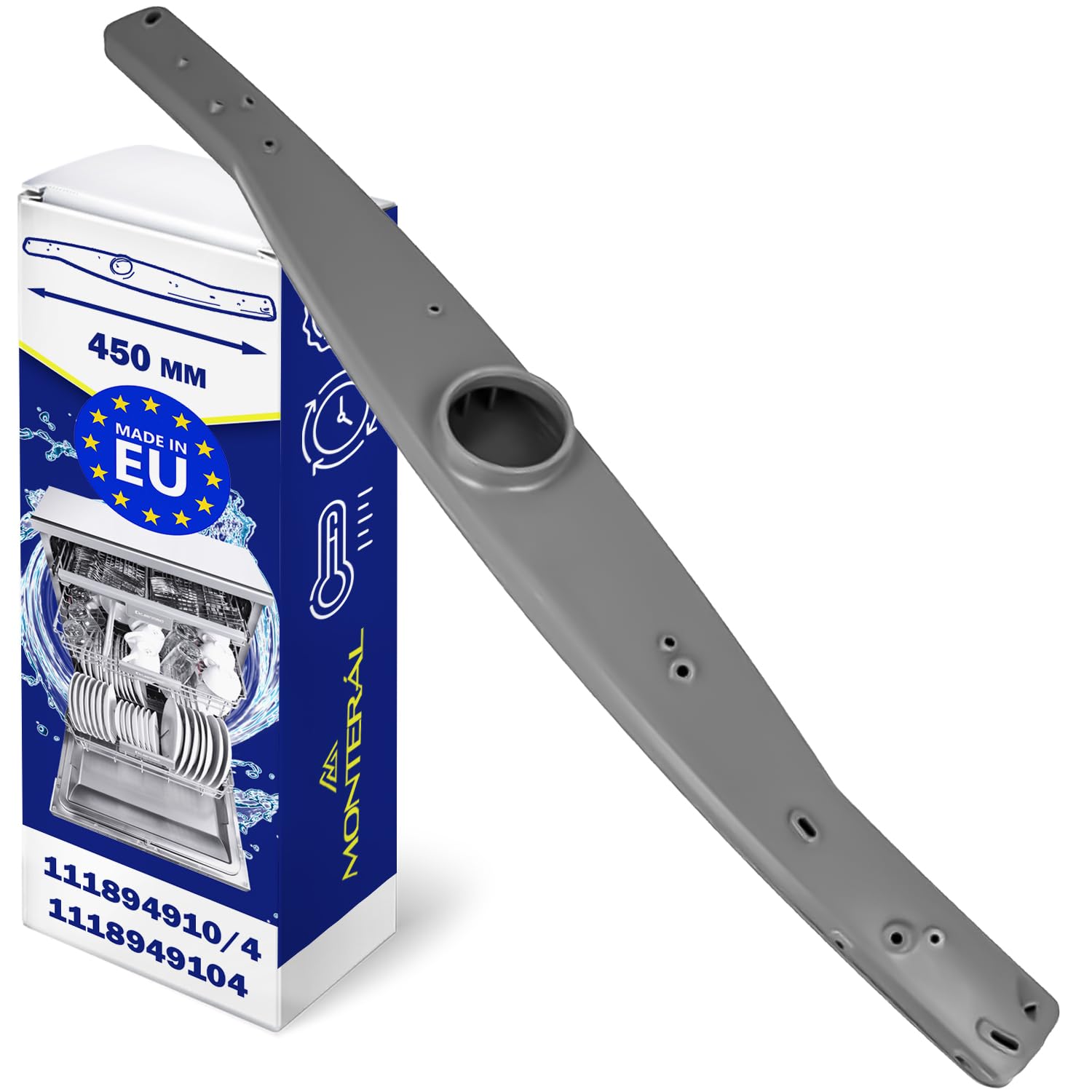 Oberer Sprüharm für Geschirrspüler 450 mm mit dem Originalcode 111894910/4 1118949104 für AEG Spülmaschine für Electrolux - MADE IN EU - Garantie 10 Jahre - MONTERAL