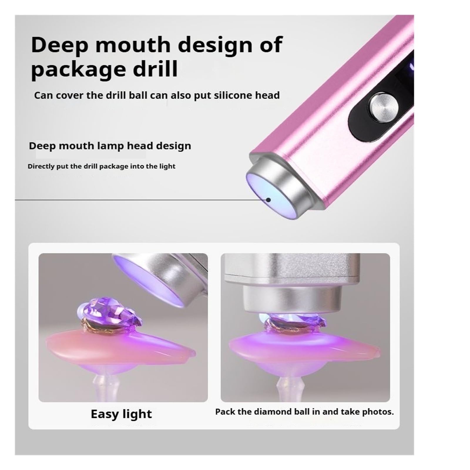 lámpara para uñas, Minilámpara secadora de uñas portátil UV LED metal, púrpura
