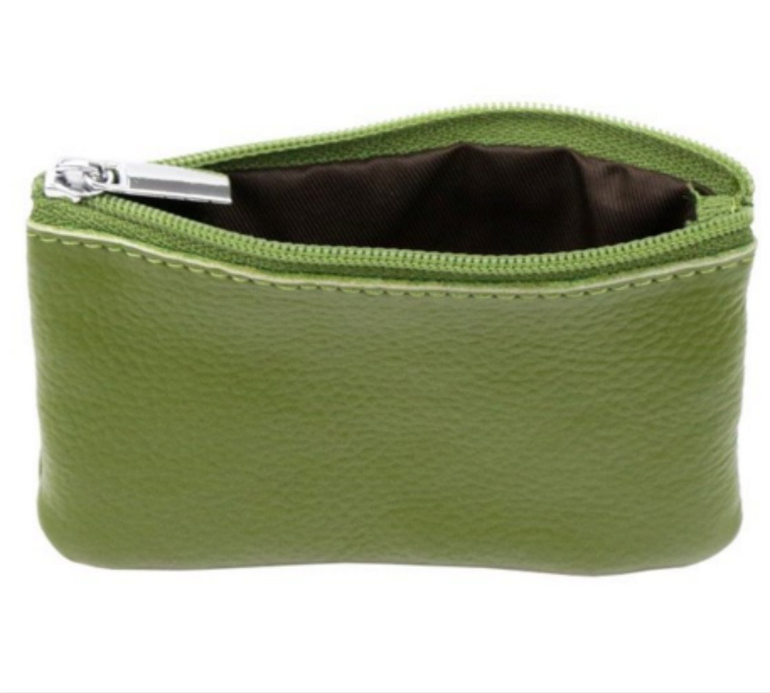 BITC Portafoglio Porta Chiavi In Vera Pelle | Astuccio Sottile 10x7 Cm Con Cerniere E Anello, Regalo Uomo E Donna