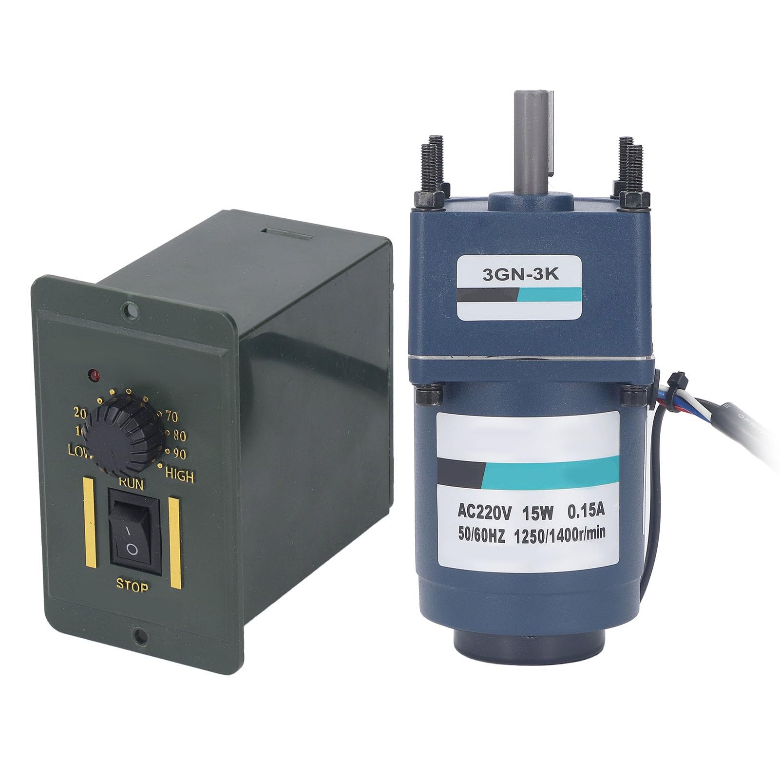Motor reductor de velocidad, motor de engranaje inverso monofásico de 15 W con regulador de velocidad para electrodomésticos