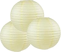 Vista 37 de Paquete de 3 linternas redondas de papel para decoración de boda y fiesta de cumpleaños (blanco, 12 pulgadas/11.8 in)
