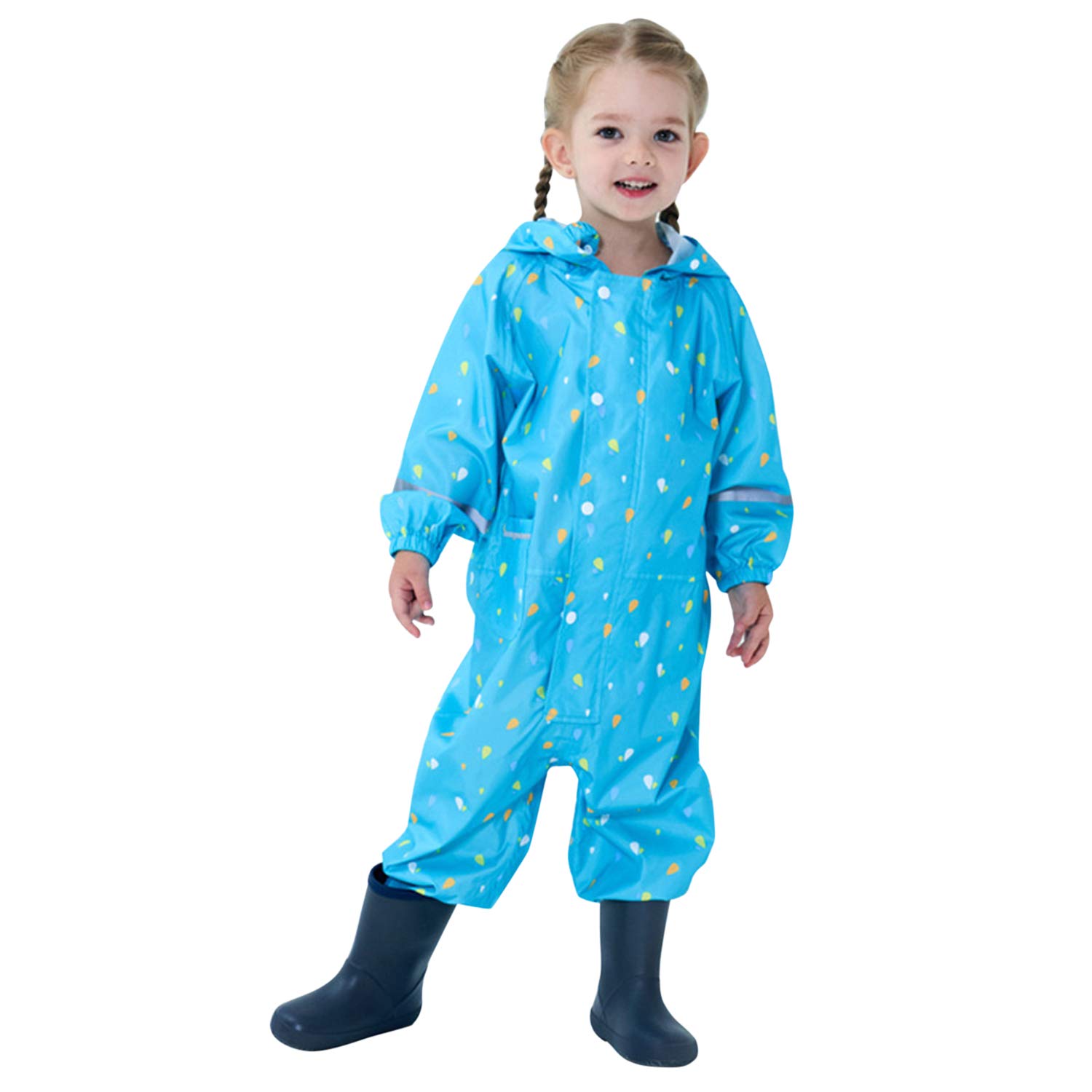 Combinaison De Pluie Enfant Imperméable Avec Capuche - Poncho De Pluie Bébé Garçon Fille 1-10 Ans - 3
