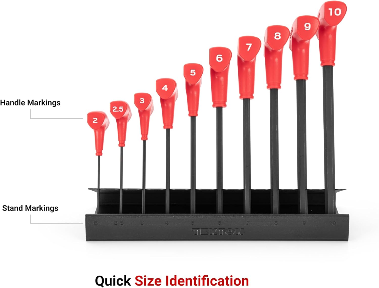 TEKTON 10-Tool Hex T-Handle Key Metal Stand (2-10 mm) | OKH62501