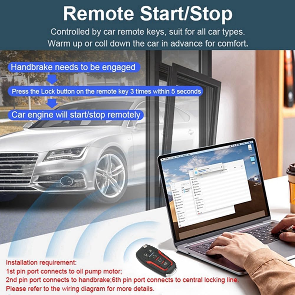Schlüsselloser Start des Autos, Zentralverriegelungssystem, Komplettes Set Aus - und Startsystem, Fernstart-Stopp-System