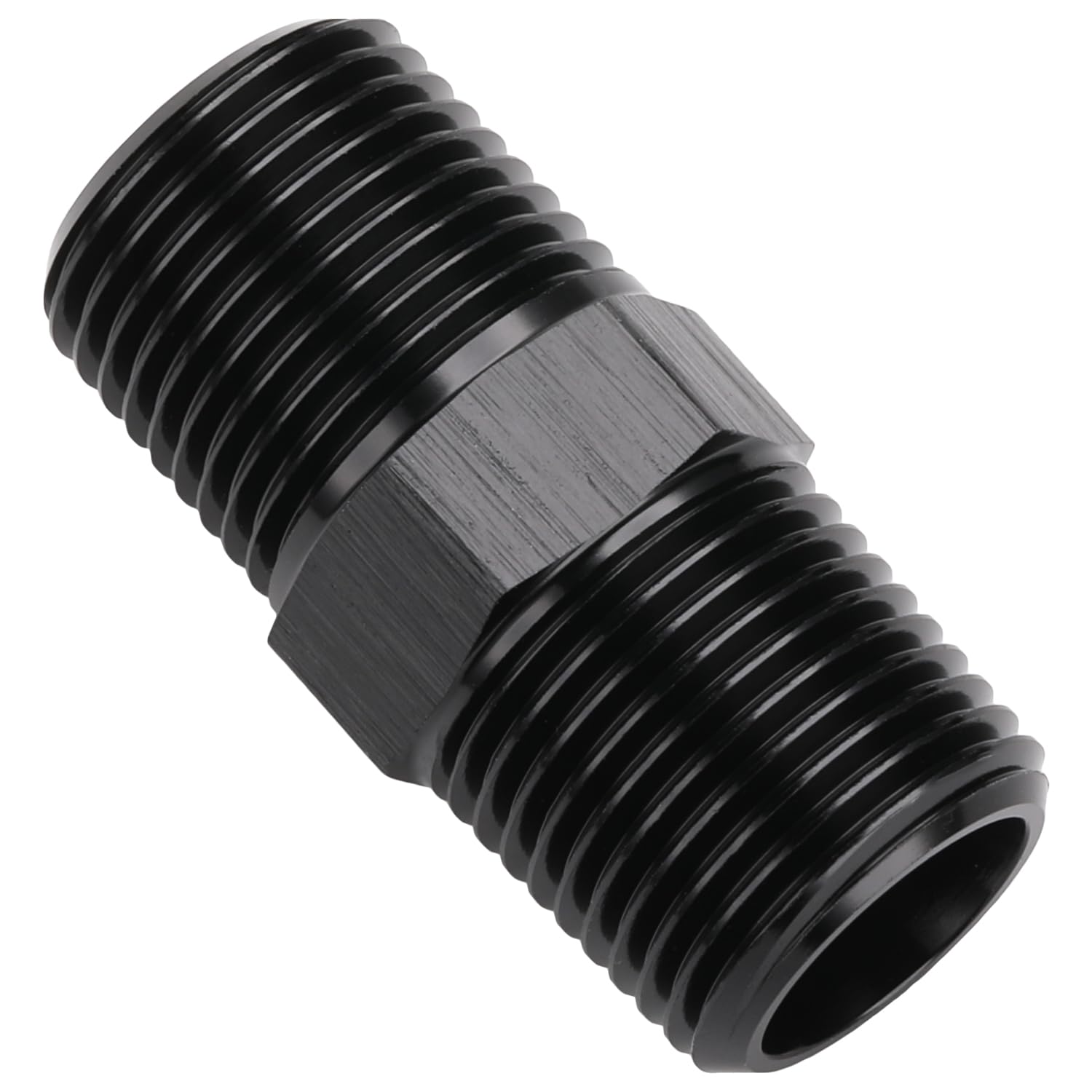 Podavelle 3/8 NPT Male to 3/8 NPT Male Union Fitting Coupler Adapter Aluminum Black