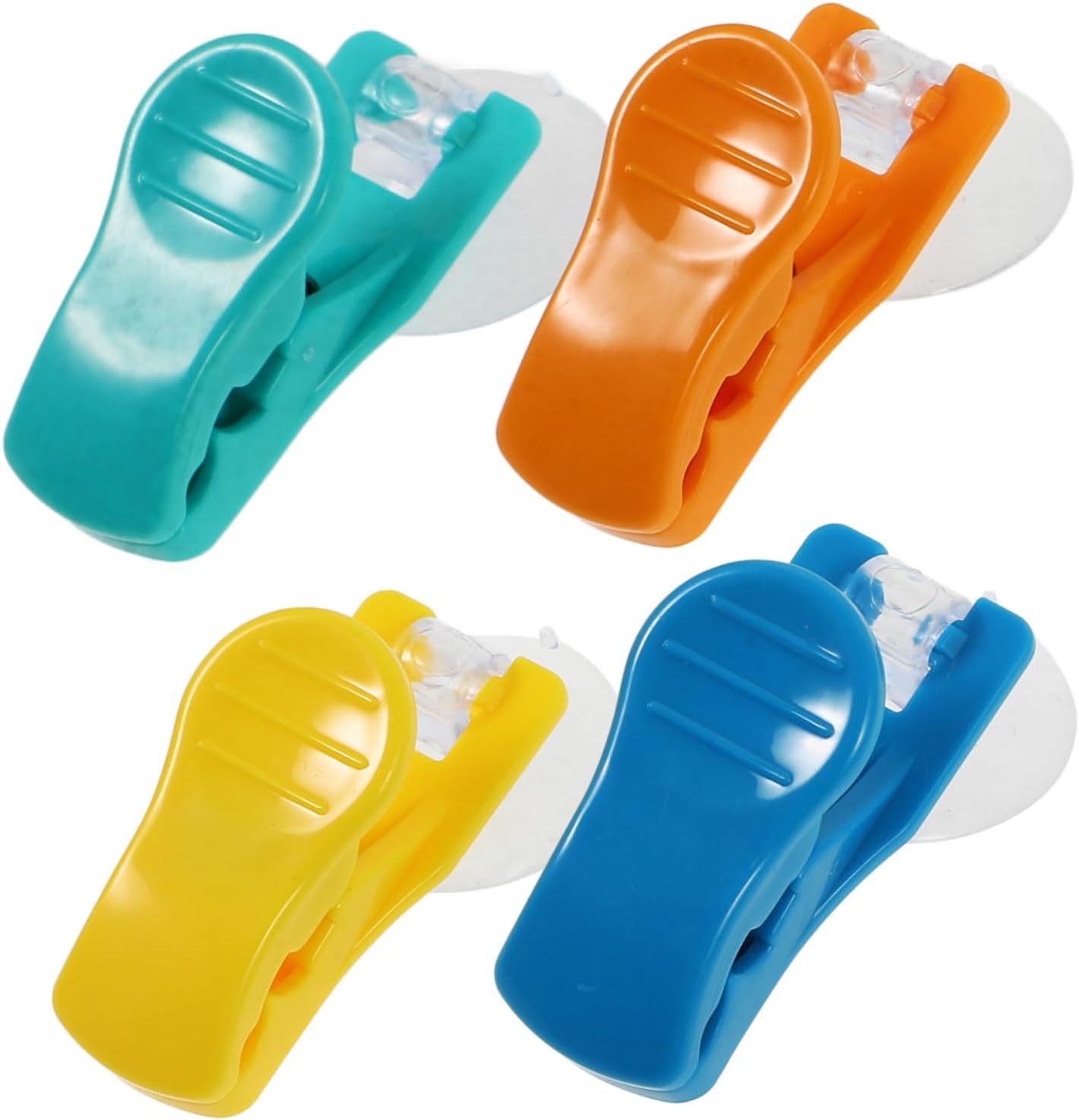 ULTECHNOVO 4 Pack Reusable Suction Cup Towel Clips Plastic for Tile