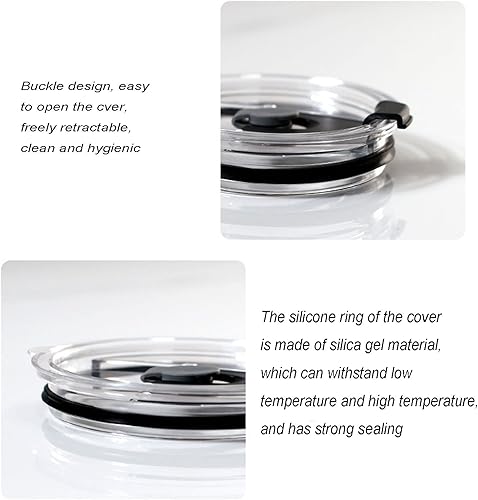 Miniatura 4 de Tapas de vaso a prueba de derrames, de 20 onzas, paquete de 4 tapas resistentes a salpicaduras para Beast, Juro, Ozark Trail, Rae Dunn, Atlin, taza