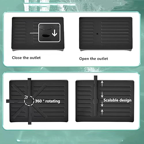 Miniatura 6 de Escurridor de platos de 2 niveles para cocina a prueba de óxido, ahorro de espacio y multiusos, para encimera de cocina con soporte para utensilios,