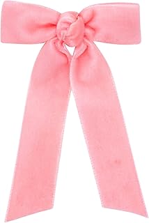 Wee Ones Girls Velvet Bowtie with Plain Wrap and Streamer Tails