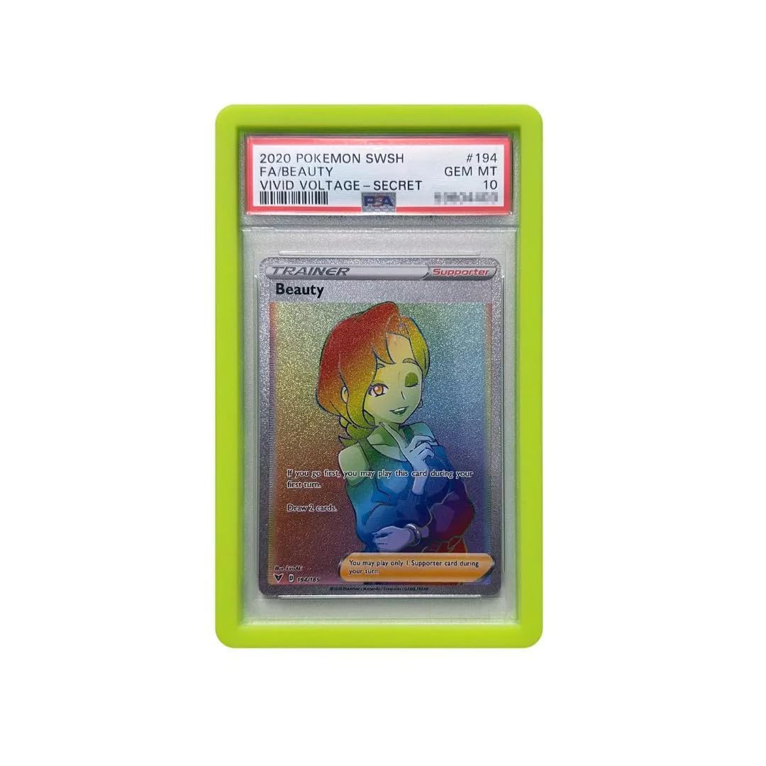 TCG Bumper - PSA Graded Card Case Protector - Protection for PSA Trading Cards - Silicone Guard Bumper Protective Frame PSA Slabs JohtoMarket (Lime Green) โ image 1