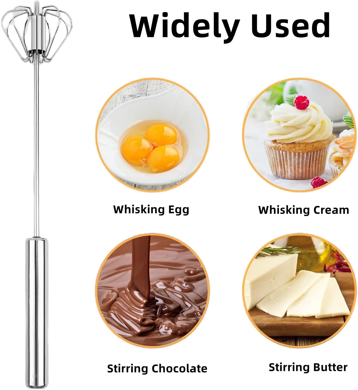 DLEST Hand Blender | Stainless Steel Automatic Blender | Hand Blender for Kitchen | Butter Milk & Lassi Maker | Mixer Hand Blender | Egg Beater Mixer | Silver 9inch 1