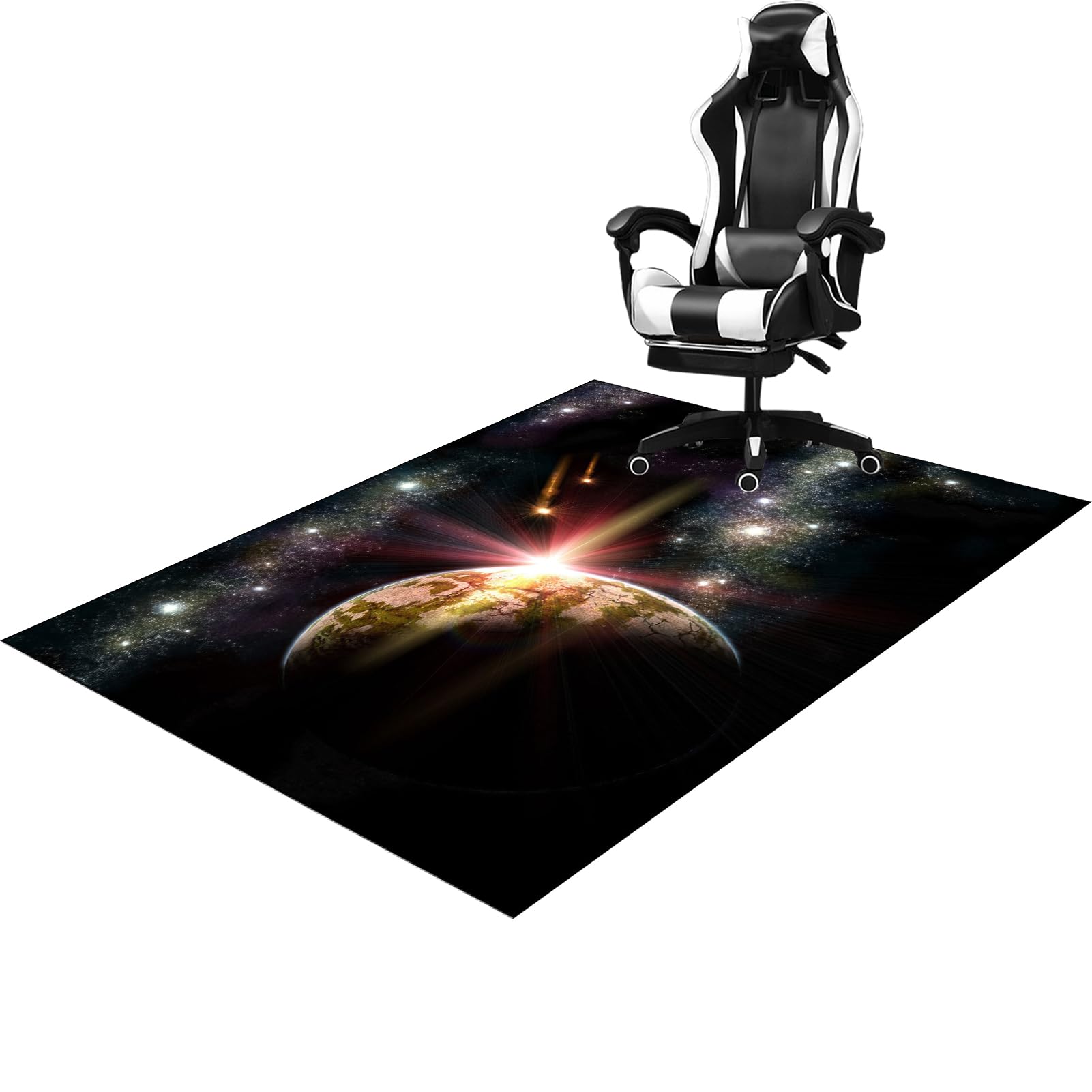 Qesjodfu Gaming Chair Mat for Hard Floors 100 x 140 cm, Floor Protection Mat for Hard Wood Tile Floors, Heavy Duty Office Chair Mats for Carpeted and Hardwood Floor, Non-slip Rectangle Desk Chair Mat