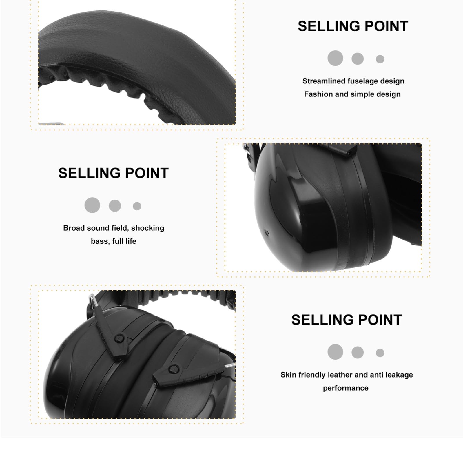 Outanaya Cuffie Protettive Antirumore per Batteristi Riduzione del Rumore e Design Confortevole, Auricolari Over Ear in Abs e Pelle Sintetica per Concerti