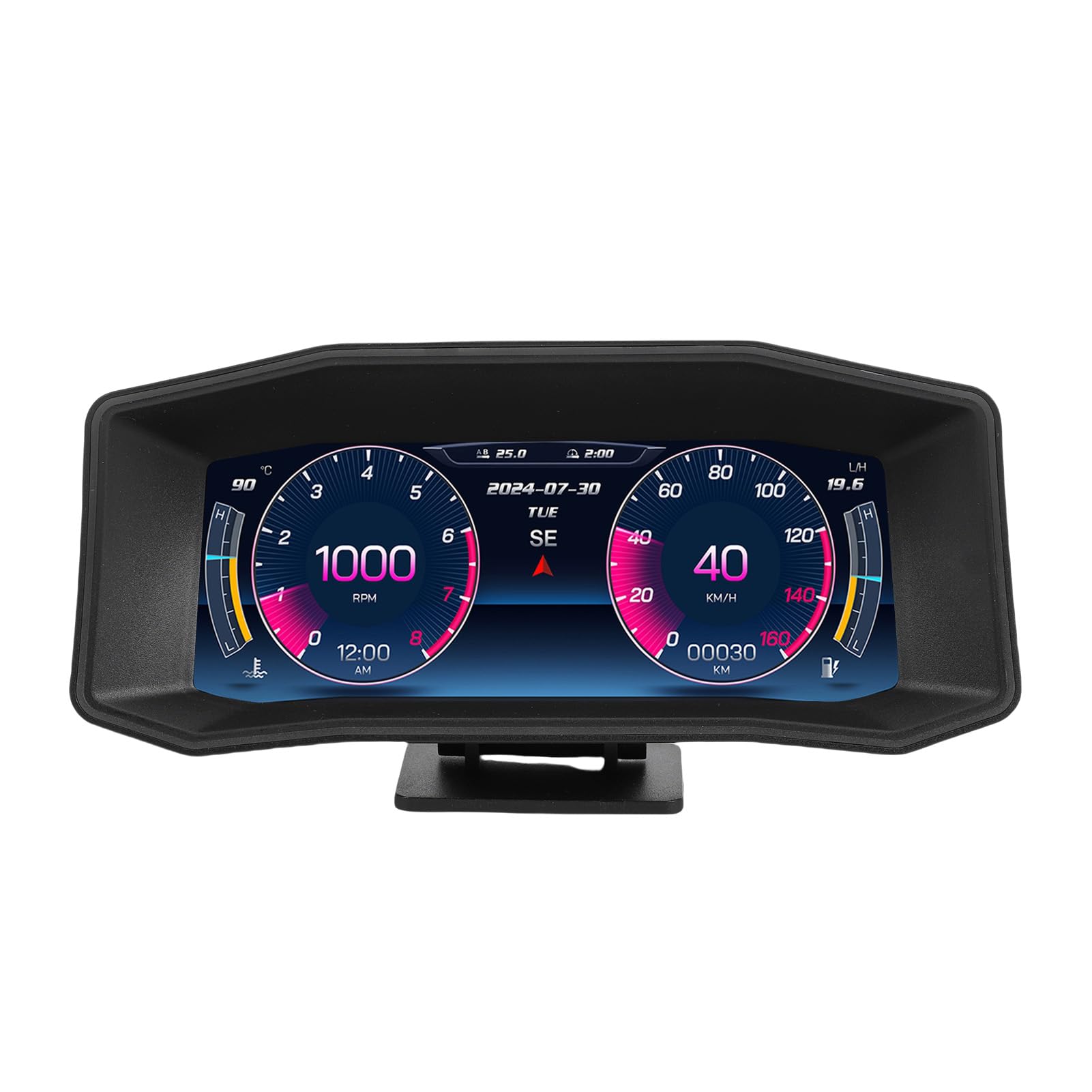 Auto-HUD-Display, GPS-Tachometer, Kunststoff und Metall mit Neigungsmesser, Doppelfunktionalität für Fahrzeuge, OBD II-Verbindung, Mehrsprachige Unterstützung