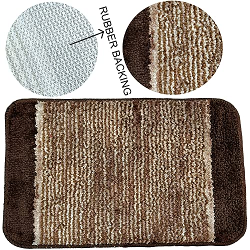 Image of Door Mats for Home | Door Mats for Home Entrance | Door Mat for Bathroom| Soft & Super Absorbent Mats for Shower | Washable, Non-Slip & Quick-Drying Mats (Pack of 2) (Beige 3)